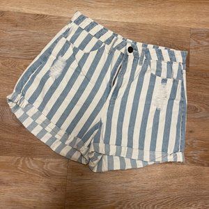 SHOW ME YOUR MUMU Striped Denim Shorts